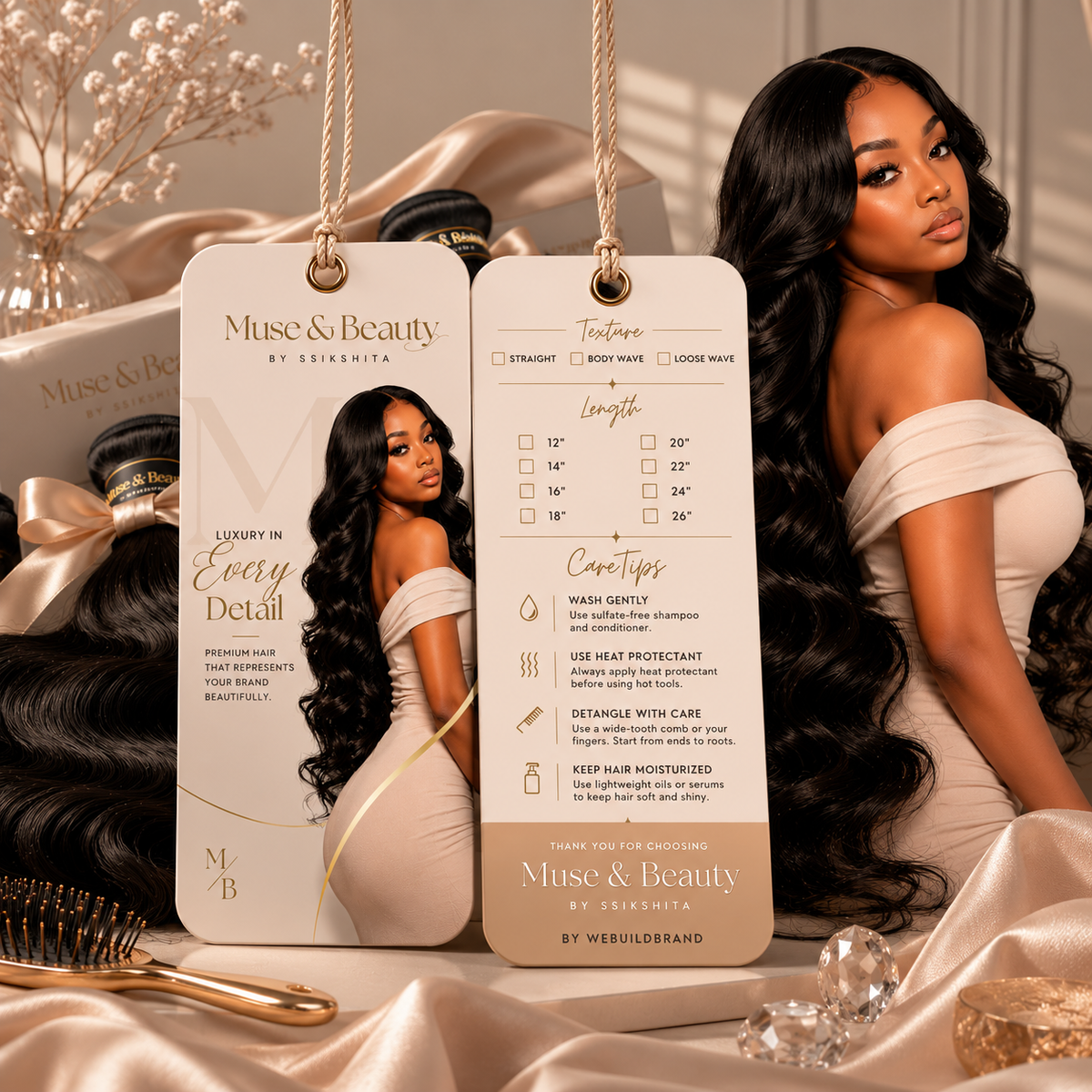 Premium Wig Hair Tag Design Only