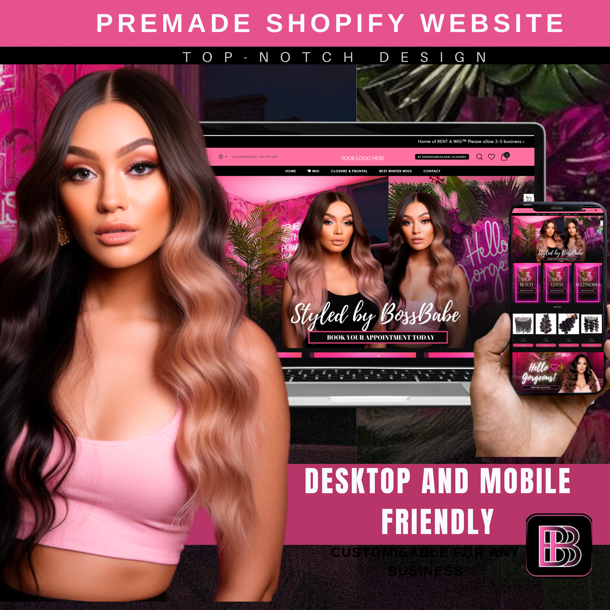 Pink Neon Premade Template