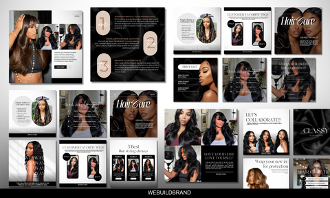 20 Instagram Post Templates | Hair Business Branding Package | Canva Editable | DIY| Hair IG Content| Social Media Posts | Hair Boutique |